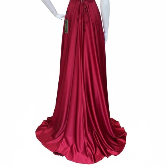 New A-Line Sleeveless Bridesmaid Solid Dress w/ Pleated Sweetheart Neck TL3049L - Picture 6 of 9